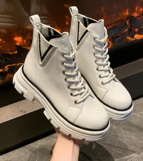 2022 Spring New Style Women Casual Shoes Platform Sneakers Pu Leather Shoes Donna High Top White Shoes Tenis Feminino