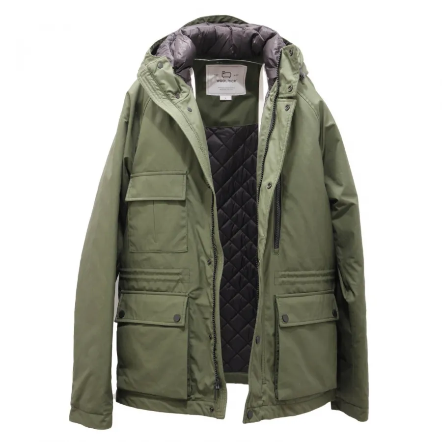 7310AI piumino uomo WOOLRICH MOUNTAIN COTTON man down light padded jacket green