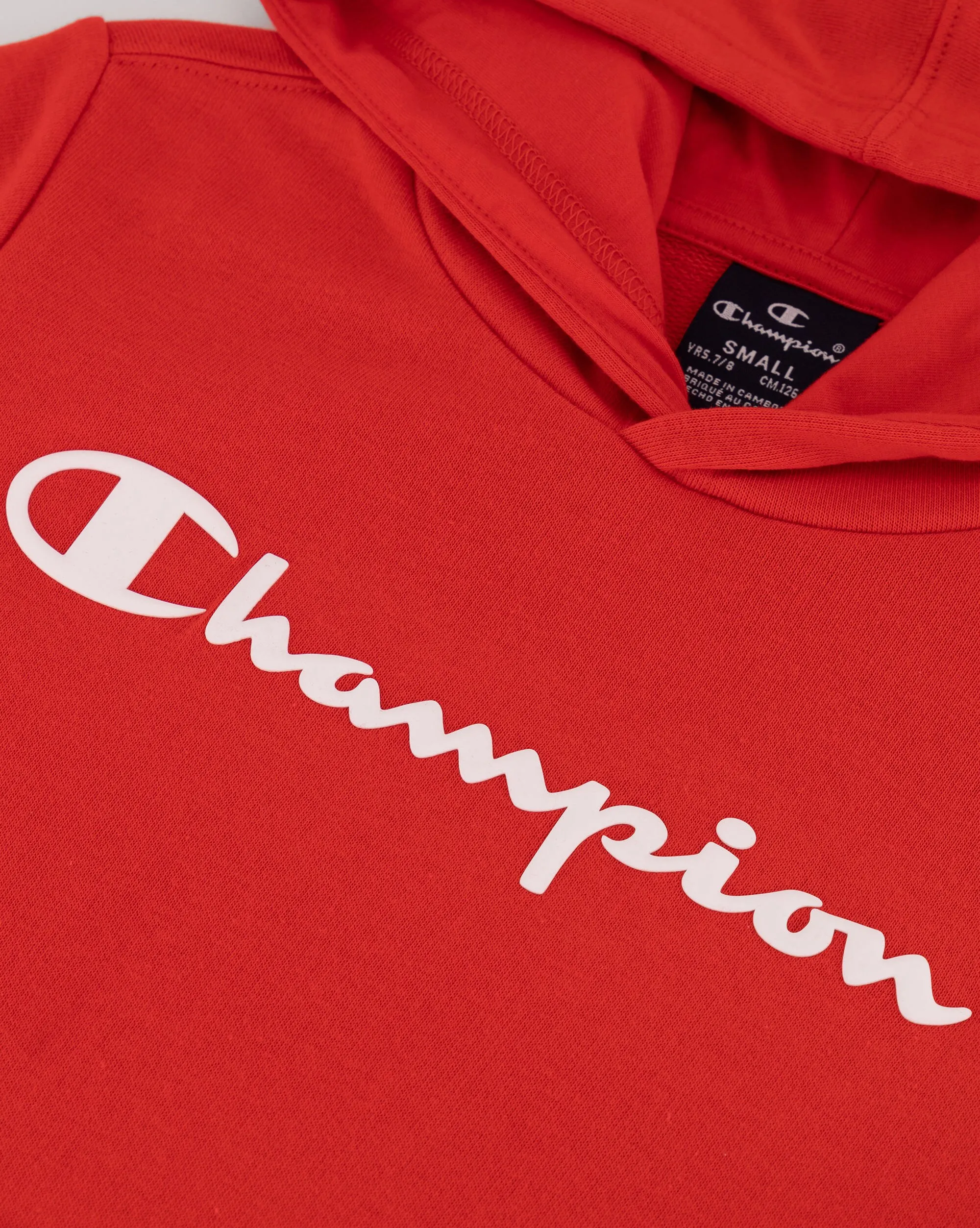 Champion Felpa Con Cappuccio E Logo Rosso Bambino