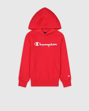 Champion Felpa Con Cappuccio E Logo Rosso Bambino