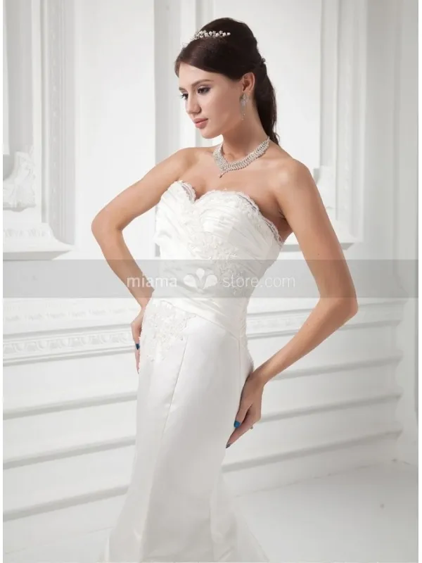 DEMI - A-line Mermaid Sweetheart Chapel train Satin Wedding dress