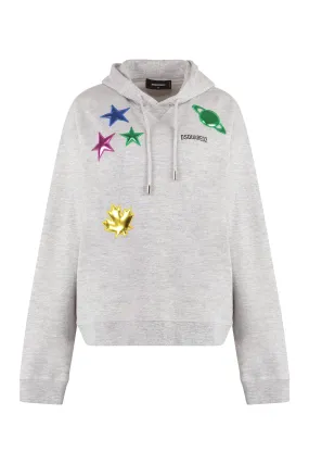 Dsquared2 Felpa in cotone con cappuccio e logo