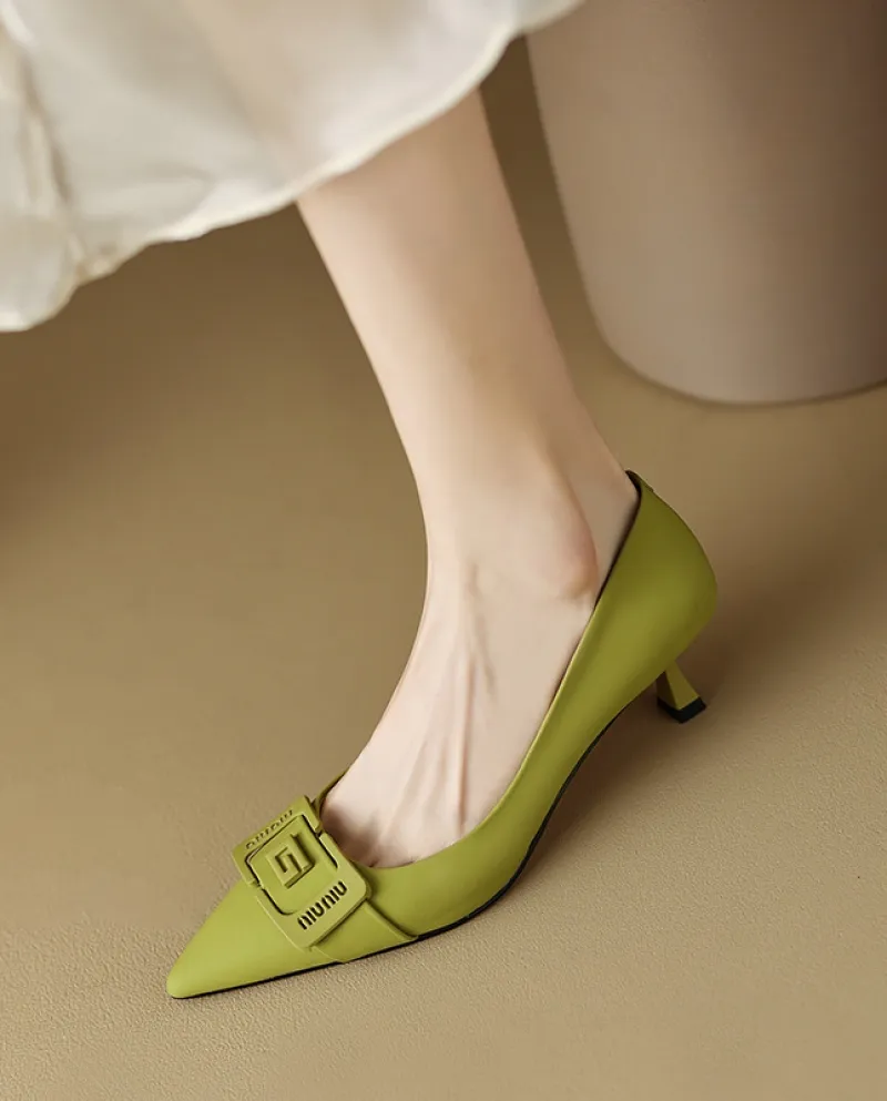 Famous Warm Breeze!  Temperament Pointed Toe High Heels Women's New Spring Stiletto Heels Shallow Mouth Single Shoes