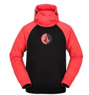 Felpa con cappuccio Volcom Hybrid Riding (arancio shock) uomo