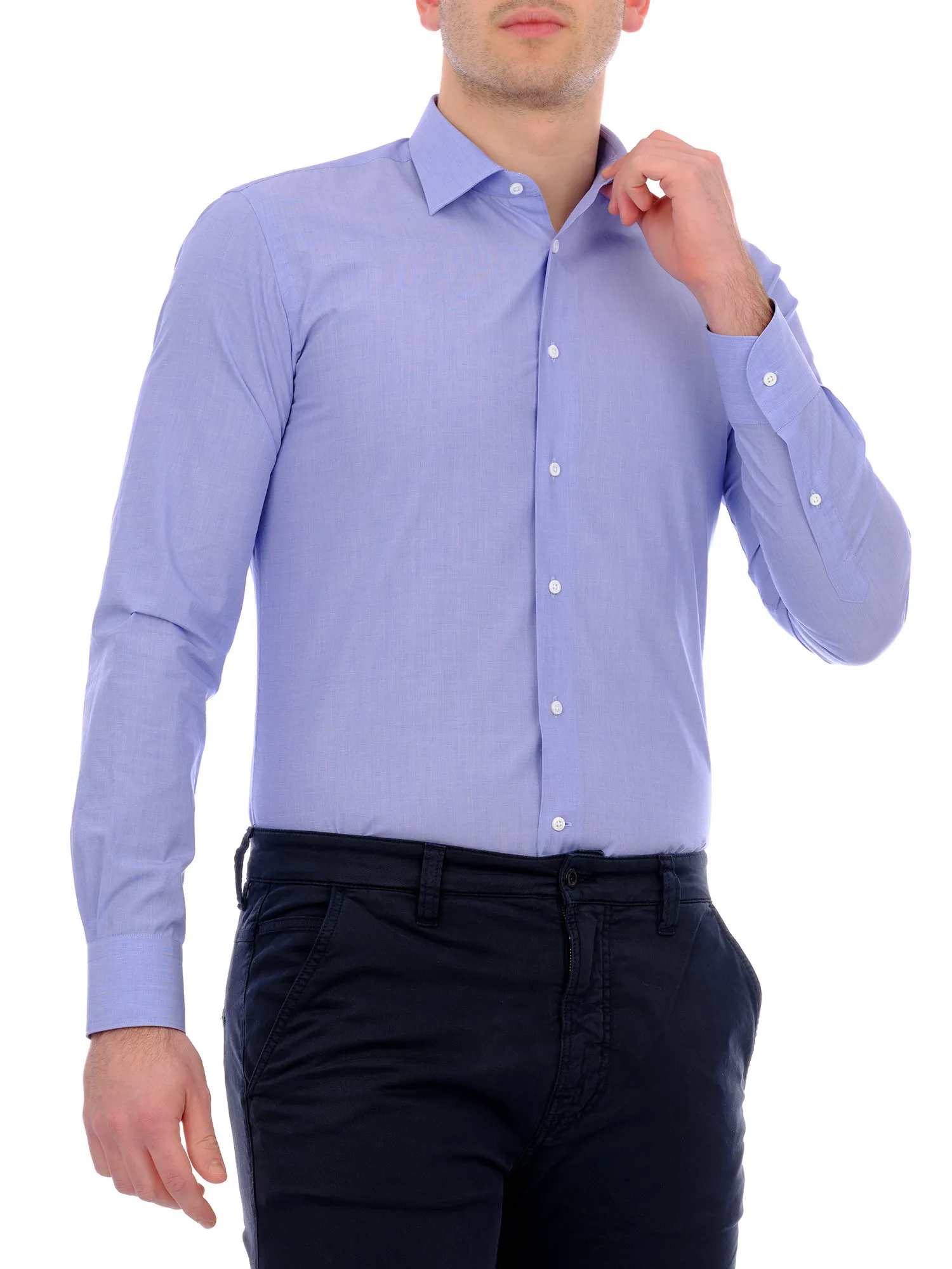 Fil-Fil Light Blue Shirt with Classic Kent Collar