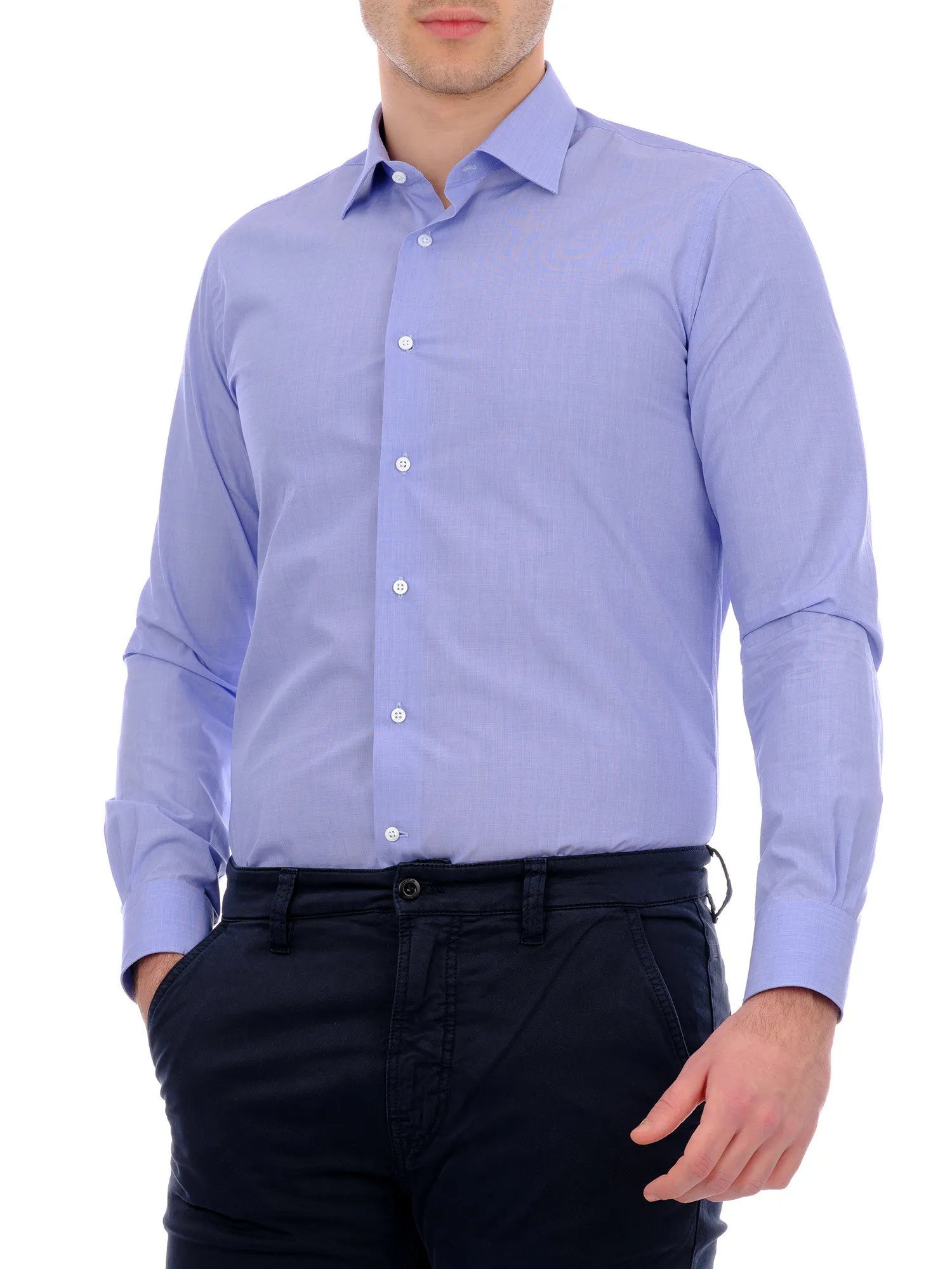 Fil-Fil Light Blue Shirt with Classic Kent Collar