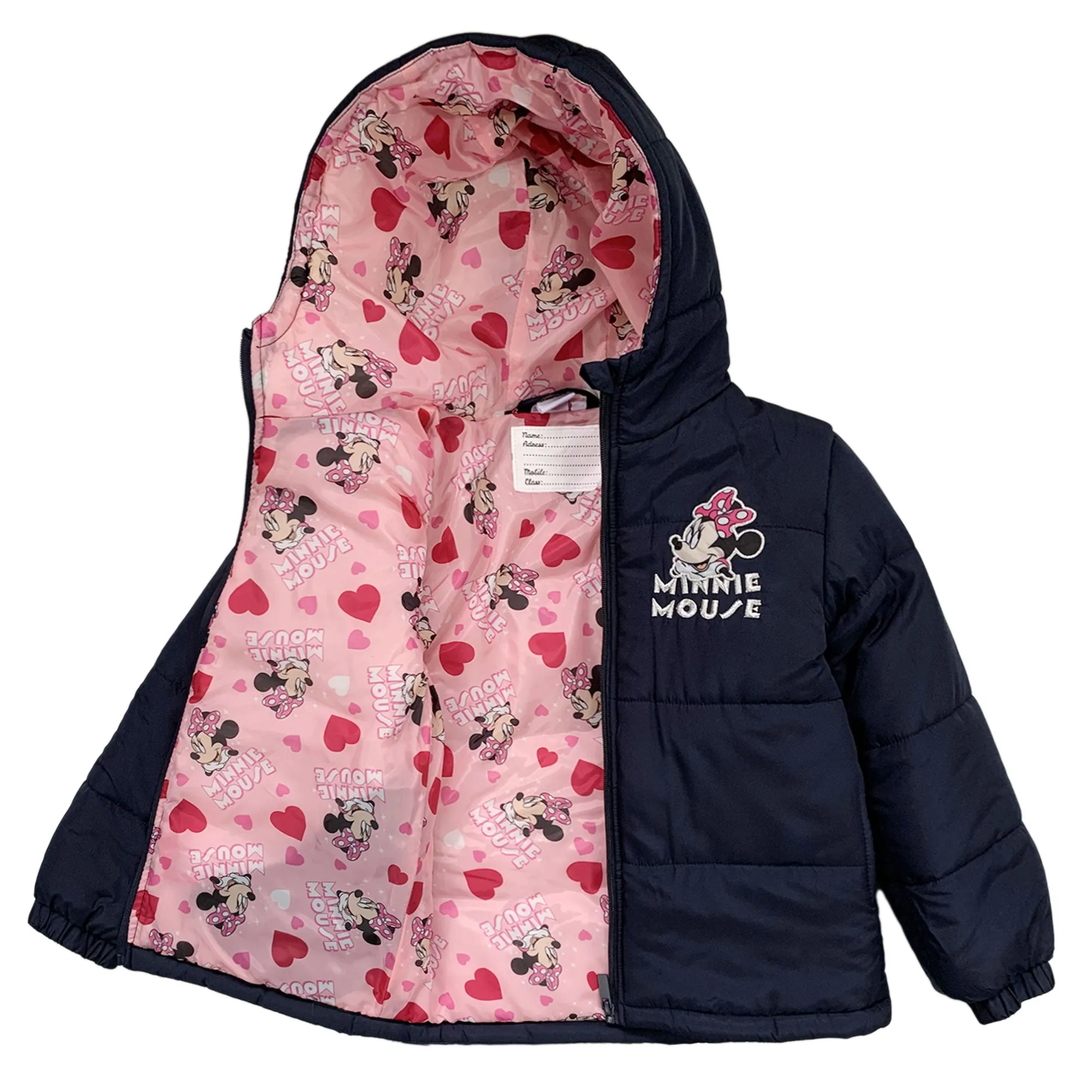 Giubbotto bambina invernale piumino Disney Minnie Mouse Impermeabile 6261