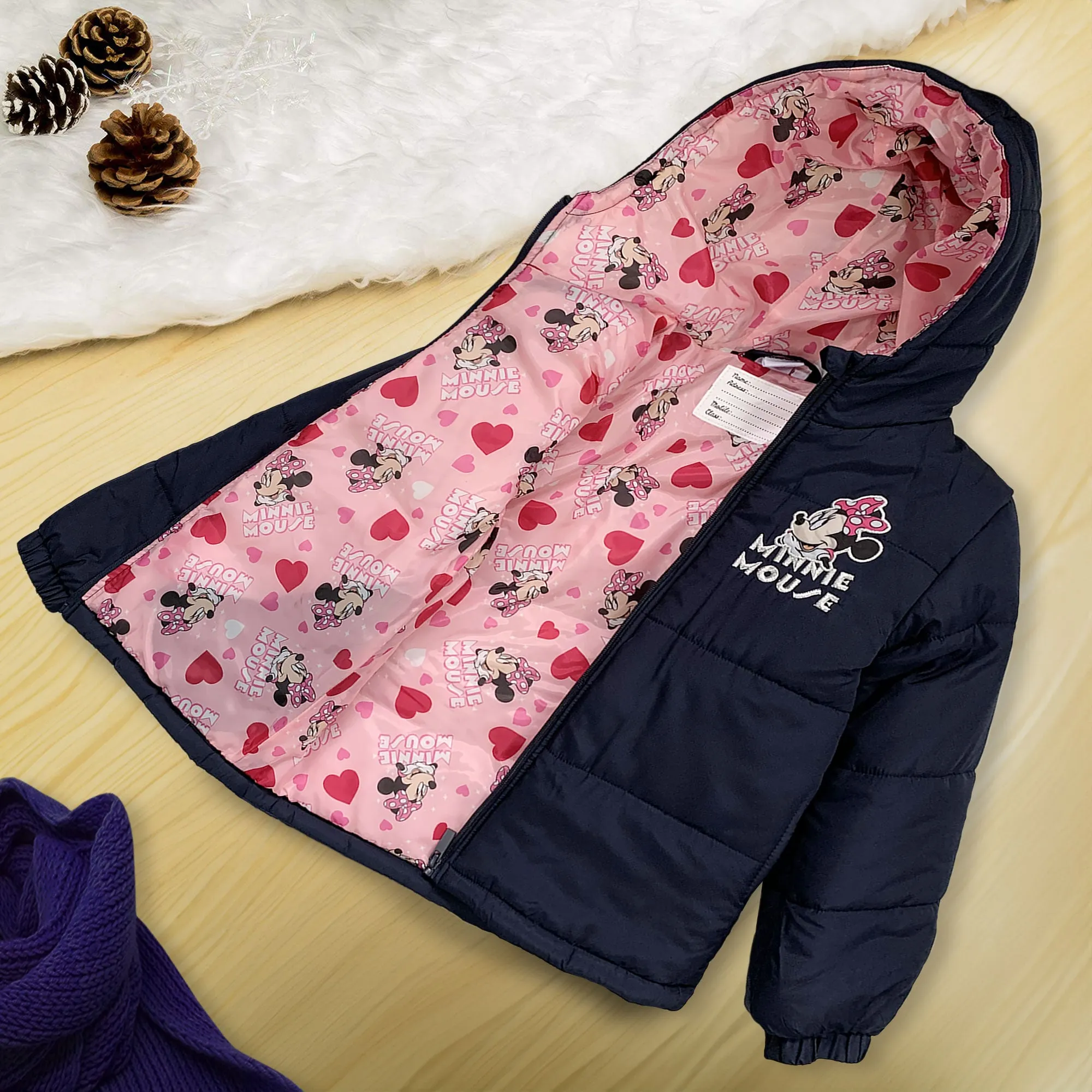 Giubbotto bambina invernale piumino Disney Minnie Mouse Impermeabile 6261