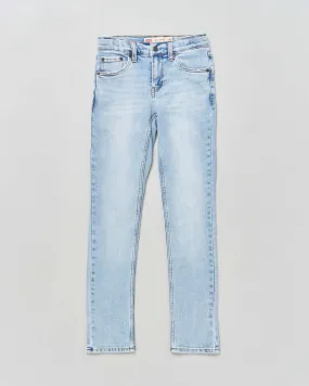 Jeans 510 skinny in cotone stretch a lavaggio chiaro bleach wash 10-16 anni