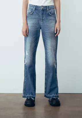 Jeans Boy Low Waist In Denim Blu - Gaëlle Paris