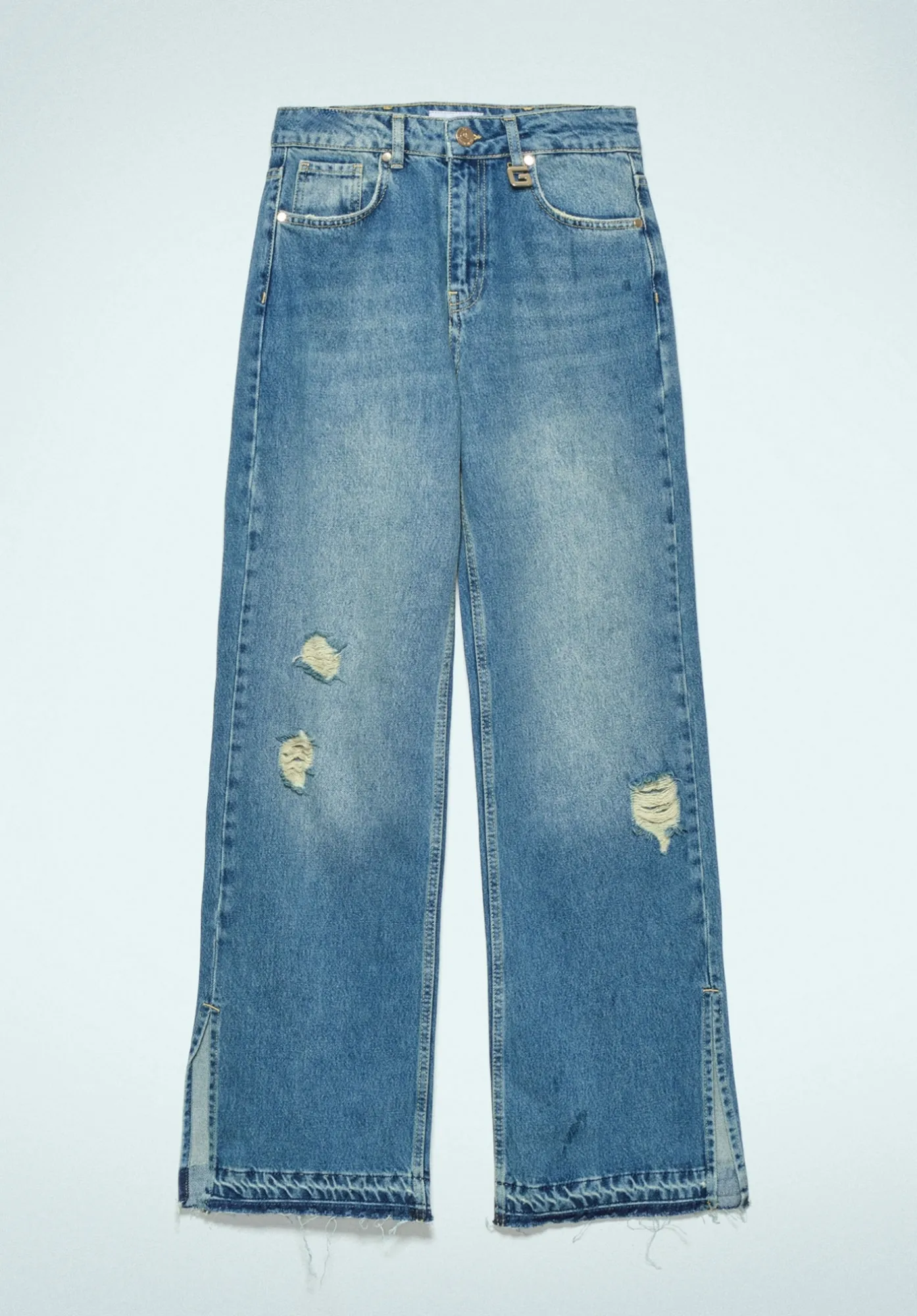 Jeans Boy Low Waist In Denim Blu - Gaëlle Paris