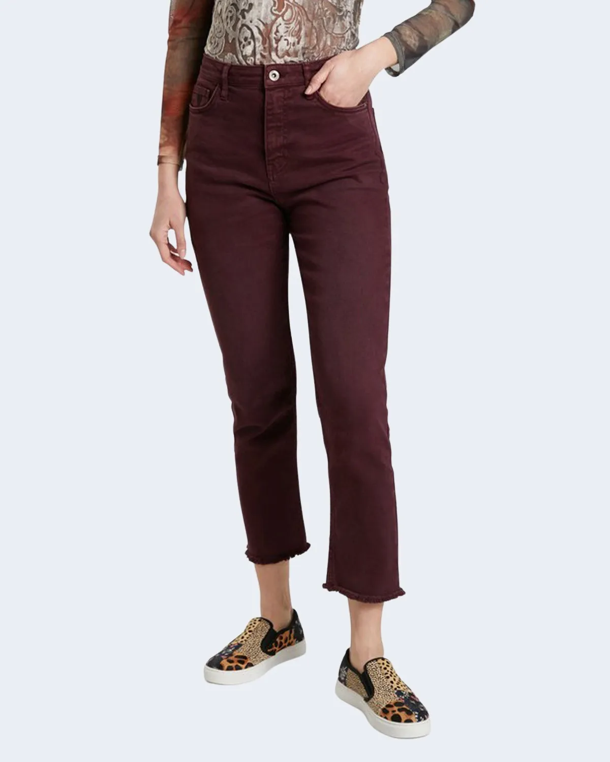 Jeans mom Desigual pant tiber 21wwpn02 Bordeaux