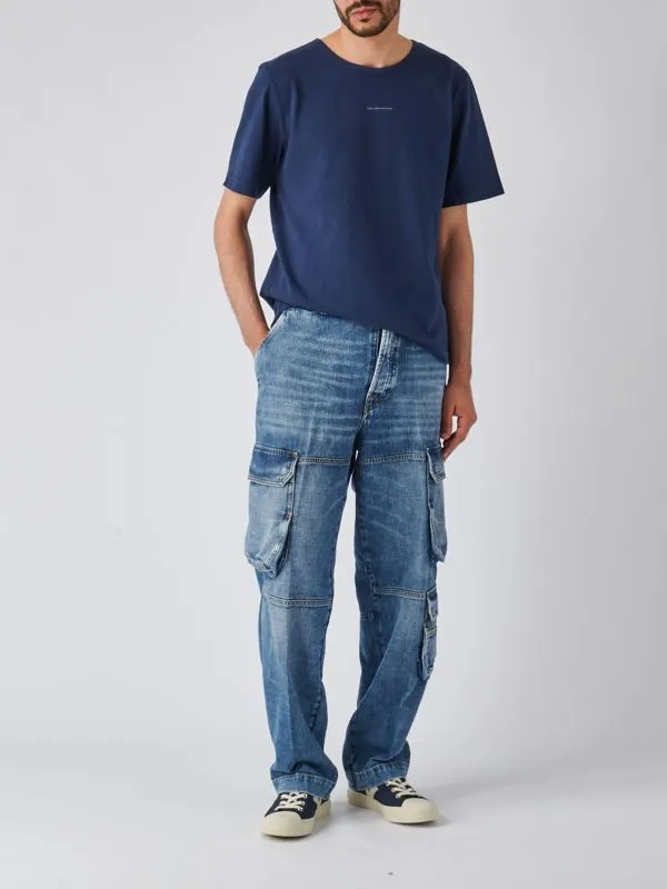 Jeans uomo Nine in the Morning Aviator super cargo in cotone Denim Medio