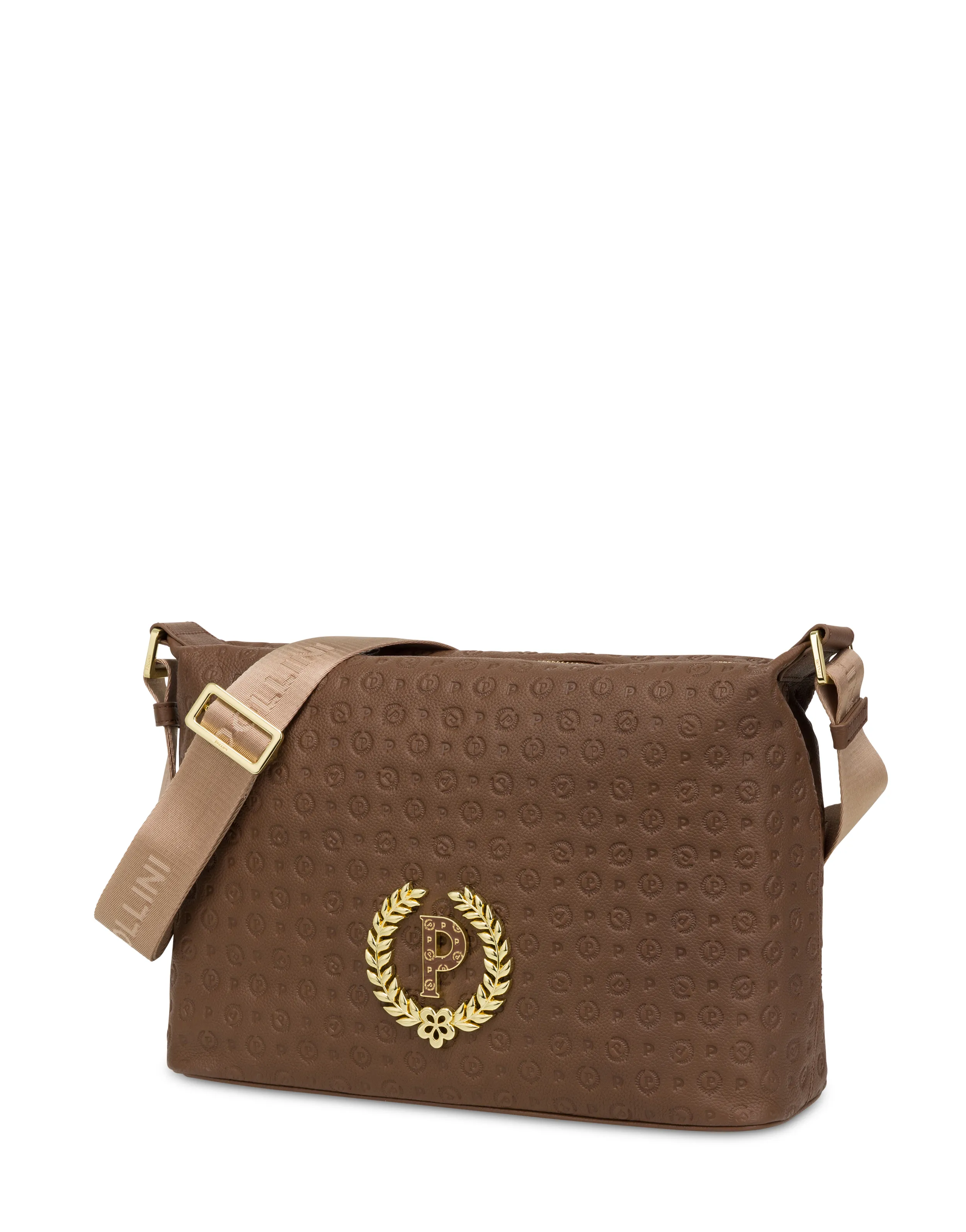     Linea Heritage Borsa A Spalla Con Tracolla Regolabile Heritage Logo Embossed Marrone