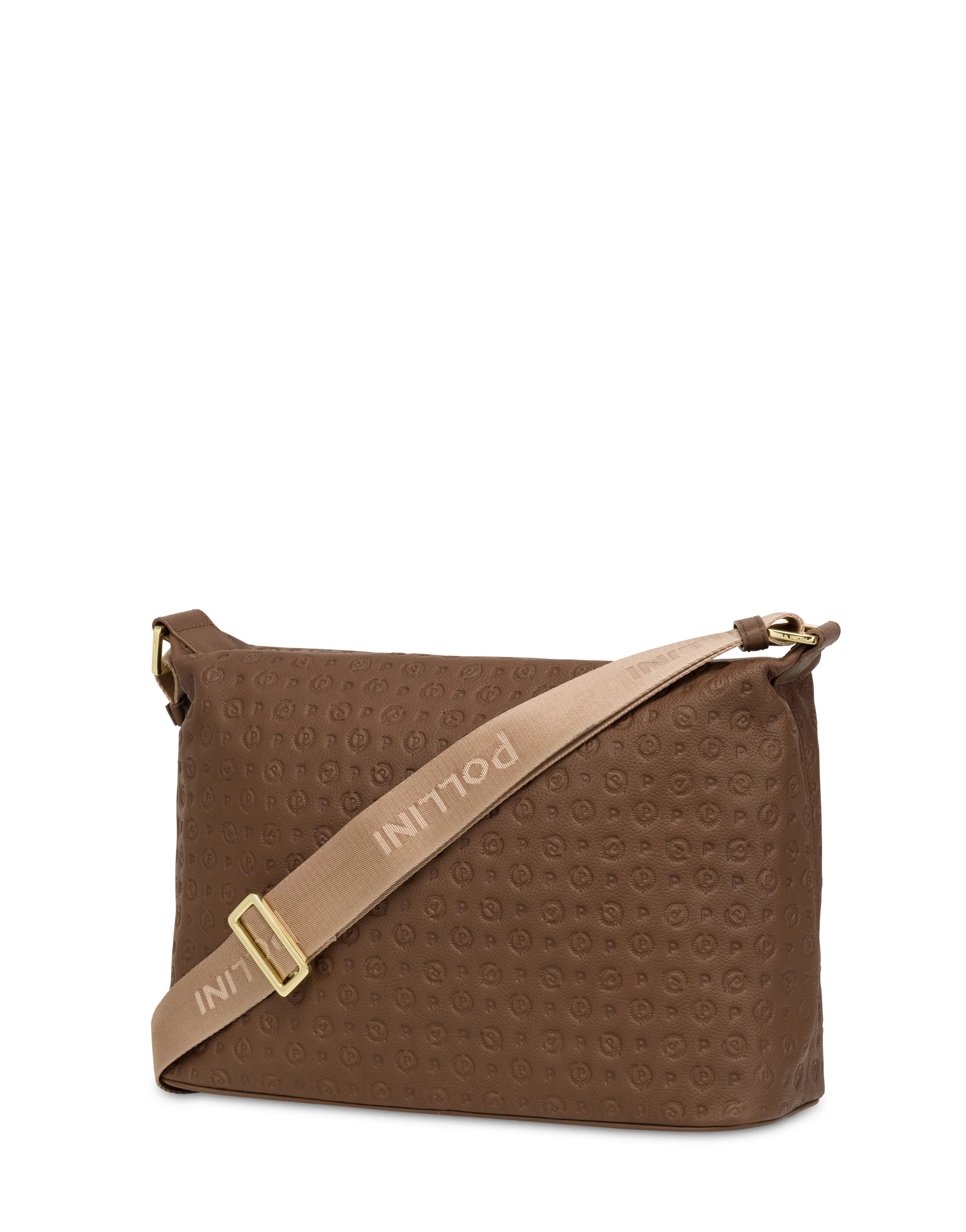     Linea Heritage Borsa A Spalla Con Tracolla Regolabile Heritage Logo Embossed Marrone