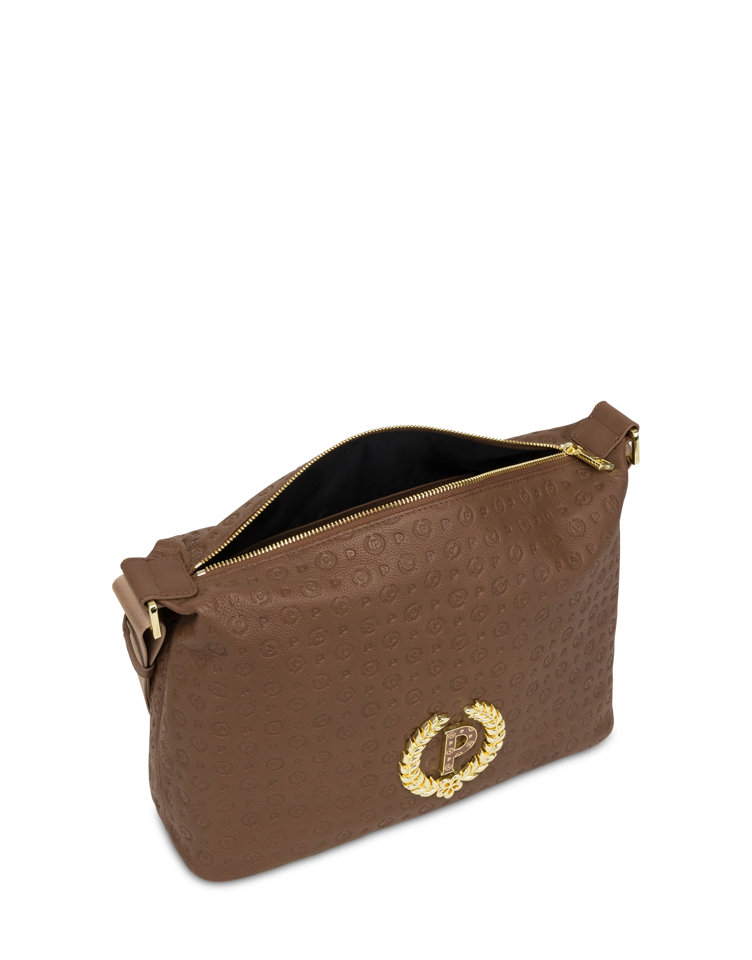     Linea Heritage Borsa A Spalla Con Tracolla Regolabile Heritage Logo Embossed Marrone