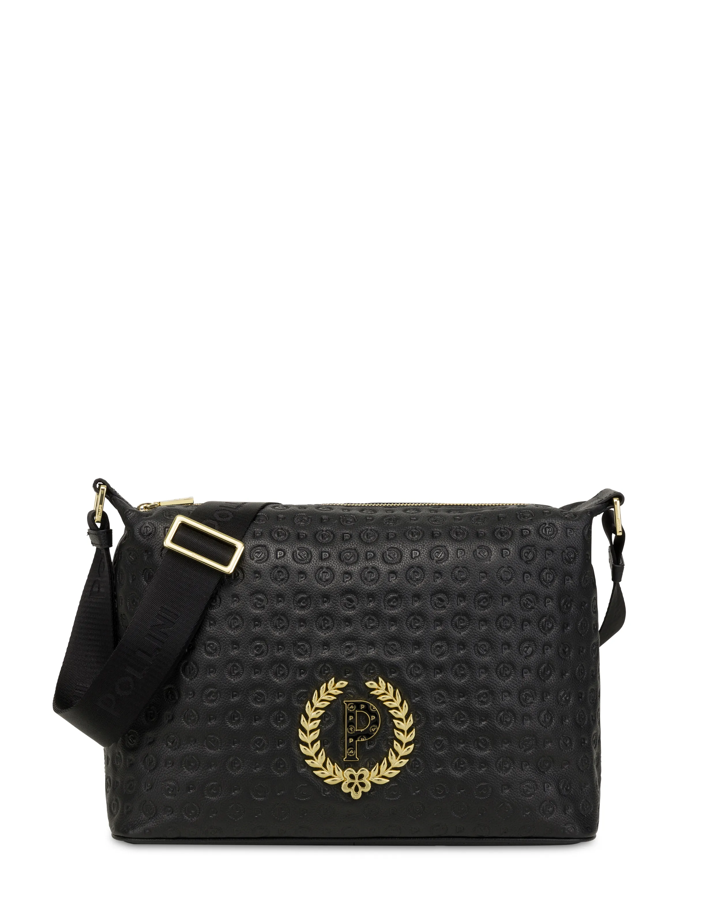     Linea Heritage Borsa A Spalla Con Tracolla Regolabile Heritage Logo Embossed Nero