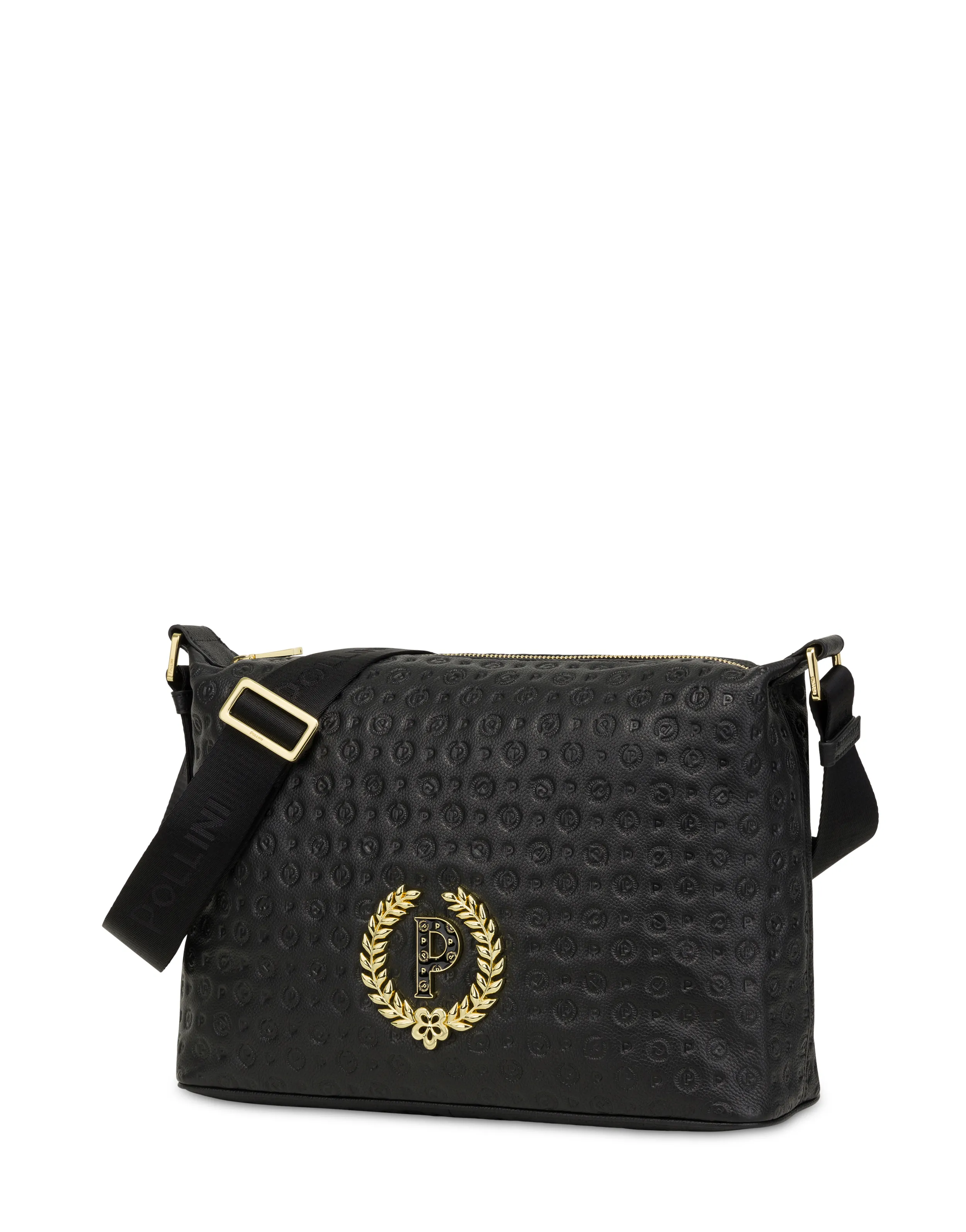     Linea Heritage Borsa A Spalla Con Tracolla Regolabile Heritage Logo Embossed Nero