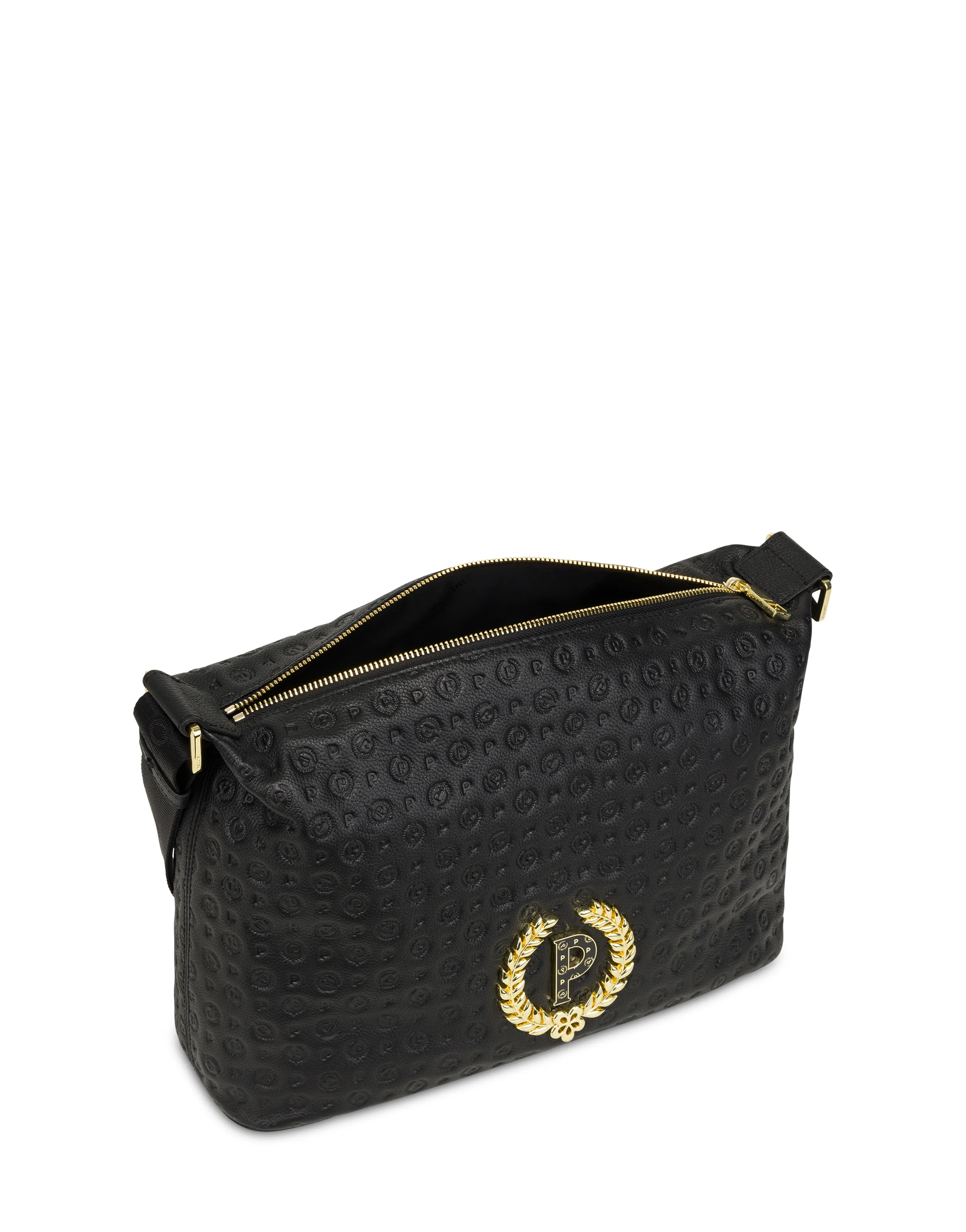     Linea Heritage Borsa A Spalla Con Tracolla Regolabile Heritage Logo Embossed Nero