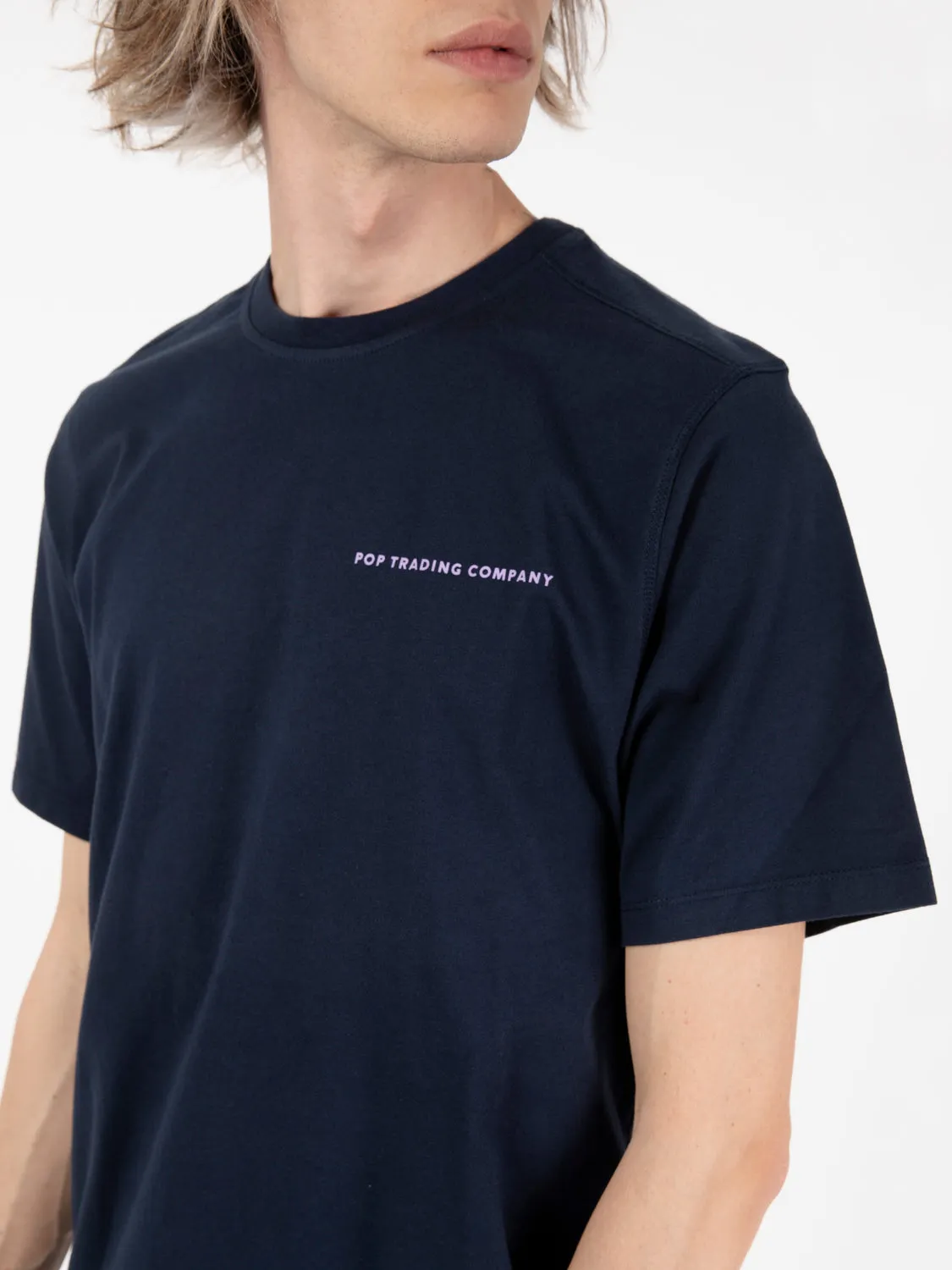 Logo t-shirt navy / viola