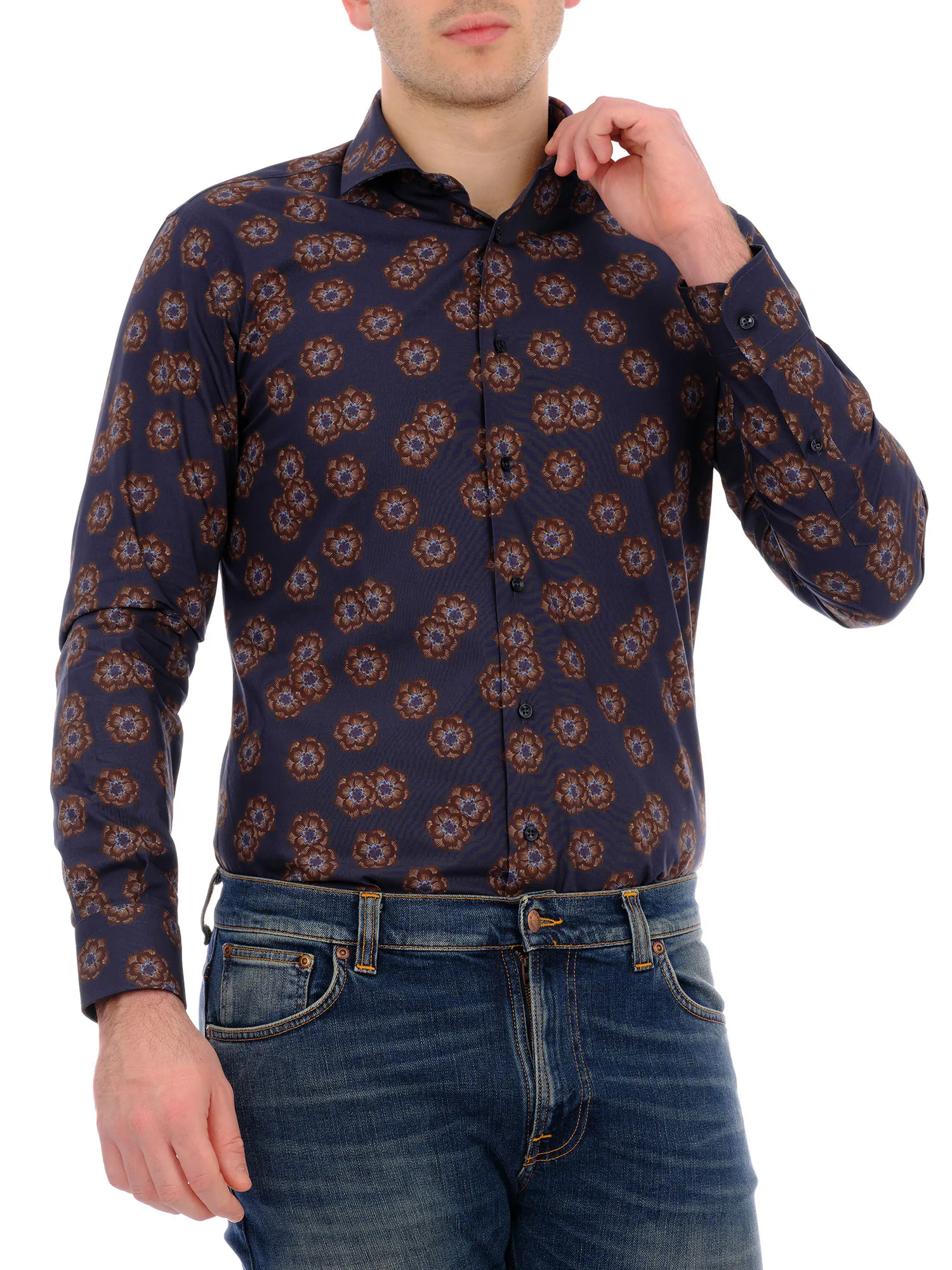 Men's Casual Shirt in Printed Cotton