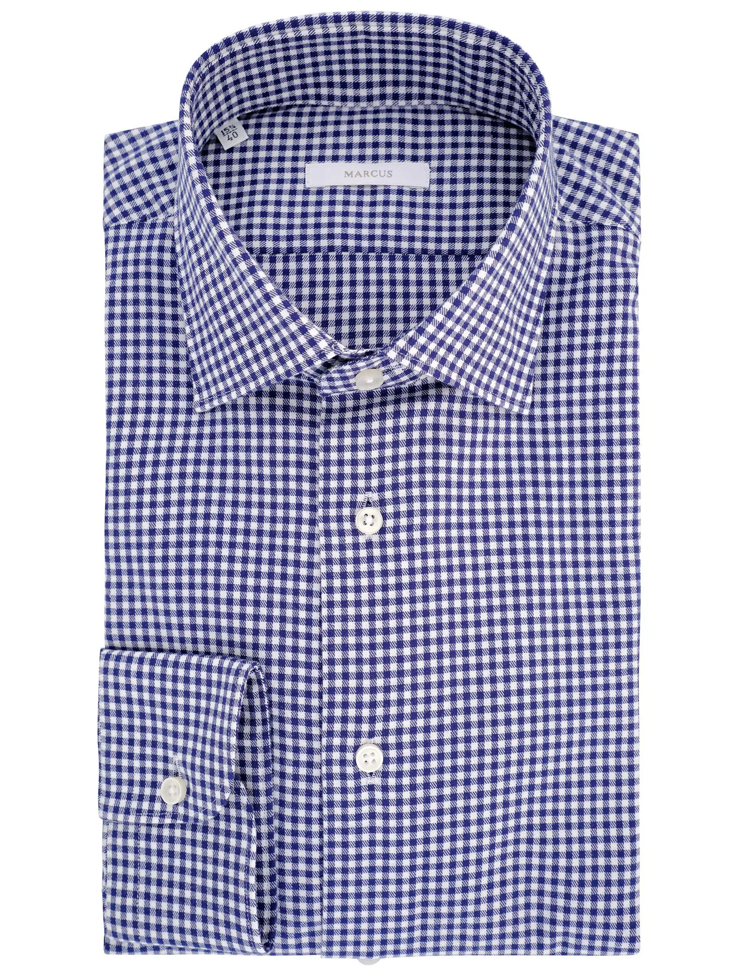 Men's White and Blue Vichy Flannel Shirt