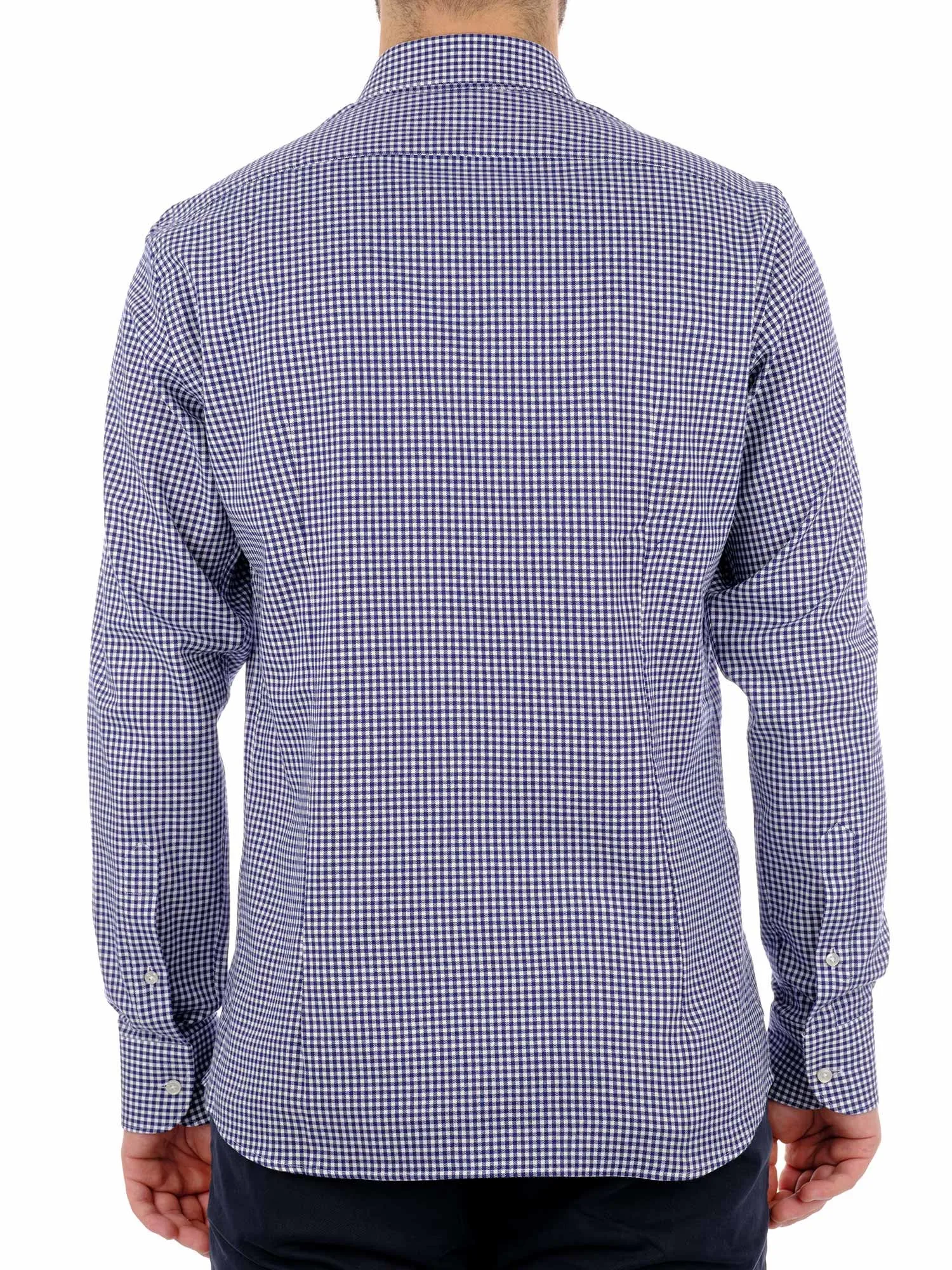 Men's White and Blue Vichy Flannel Shirt