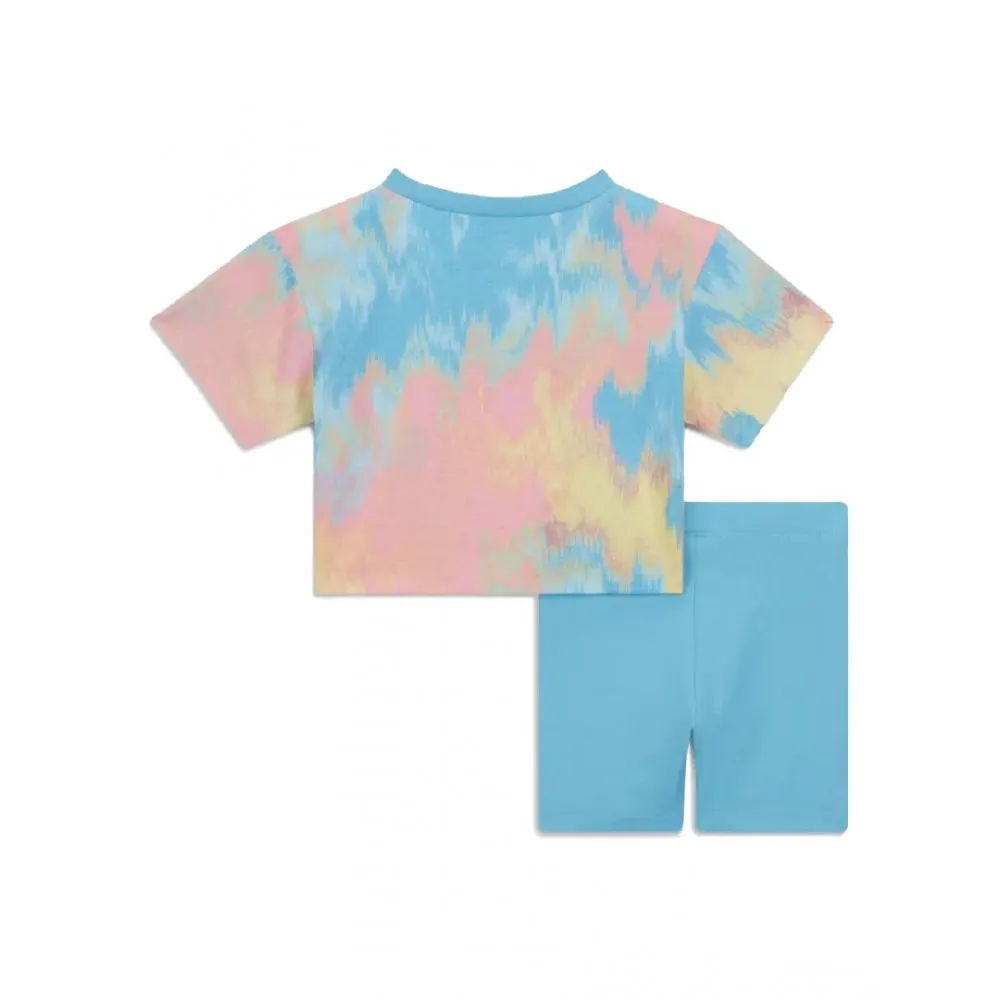 NIKE - BOXY TEE & BIKE SHORT SET - BLU BALTICO - BAMBINO - 16K457 - F85