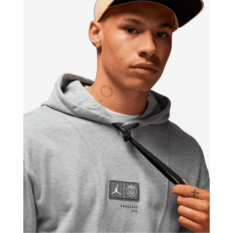 NIKE FELPA UOMO CON CAPPUCCIO PARIS SAINT-GERMAIN COLORE GRIGIO MELANGE