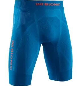 Pantaloncini da corsa X-BIONIC The trick 4.0 da uomo (blu teal/arancio kurkuma)