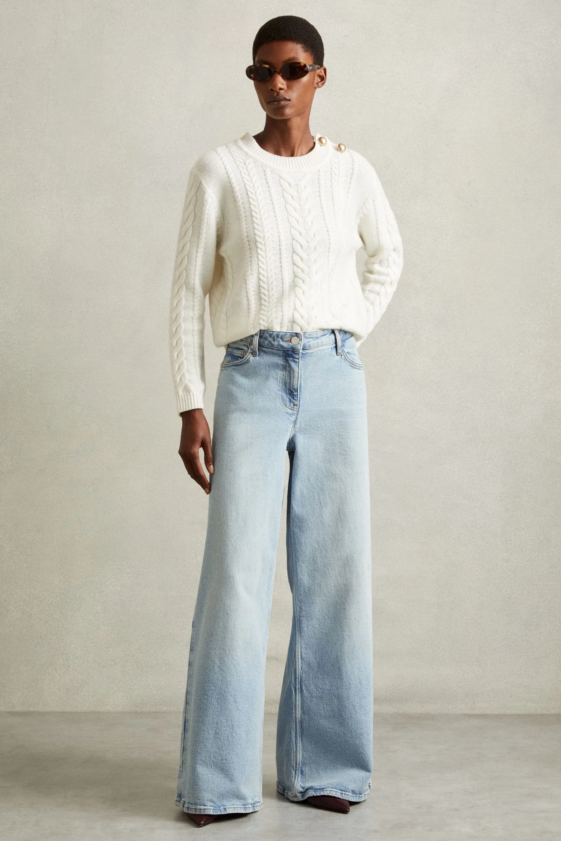 Reiss Crete Wide Leg Jeans    