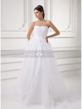 ROSS - A-line Strapless Empire waist Chapel train Organza Wedding dress