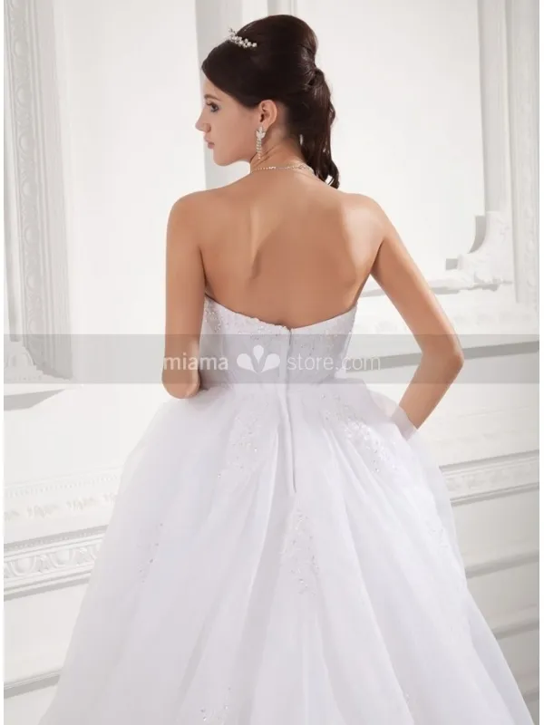 ROSS - A-line Strapless Empire waist Chapel train Organza Wedding dress