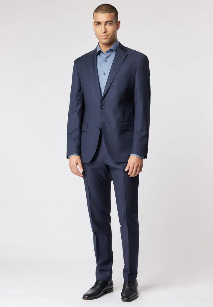 Roy robson blue navy dress in stretch cerruti wool drop six regular fit