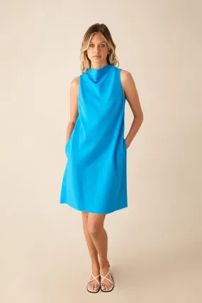 Ro&Zo Cowl Neck Linen Blend Shift Dress