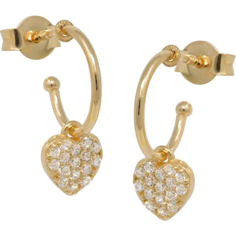 SARNIORO Orecchini ear cuff in oro 9Kt con cuore