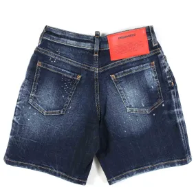 Shorts Di Jeans Blu Scuro Bambino E Teenager