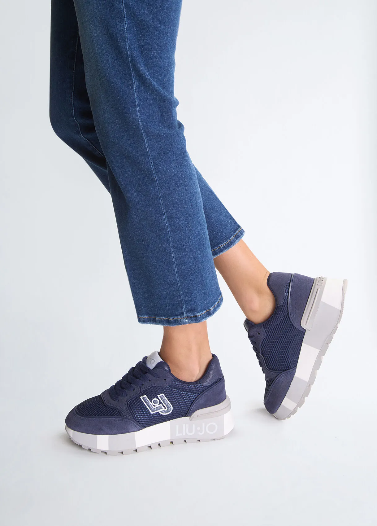 Sneakers platform blu