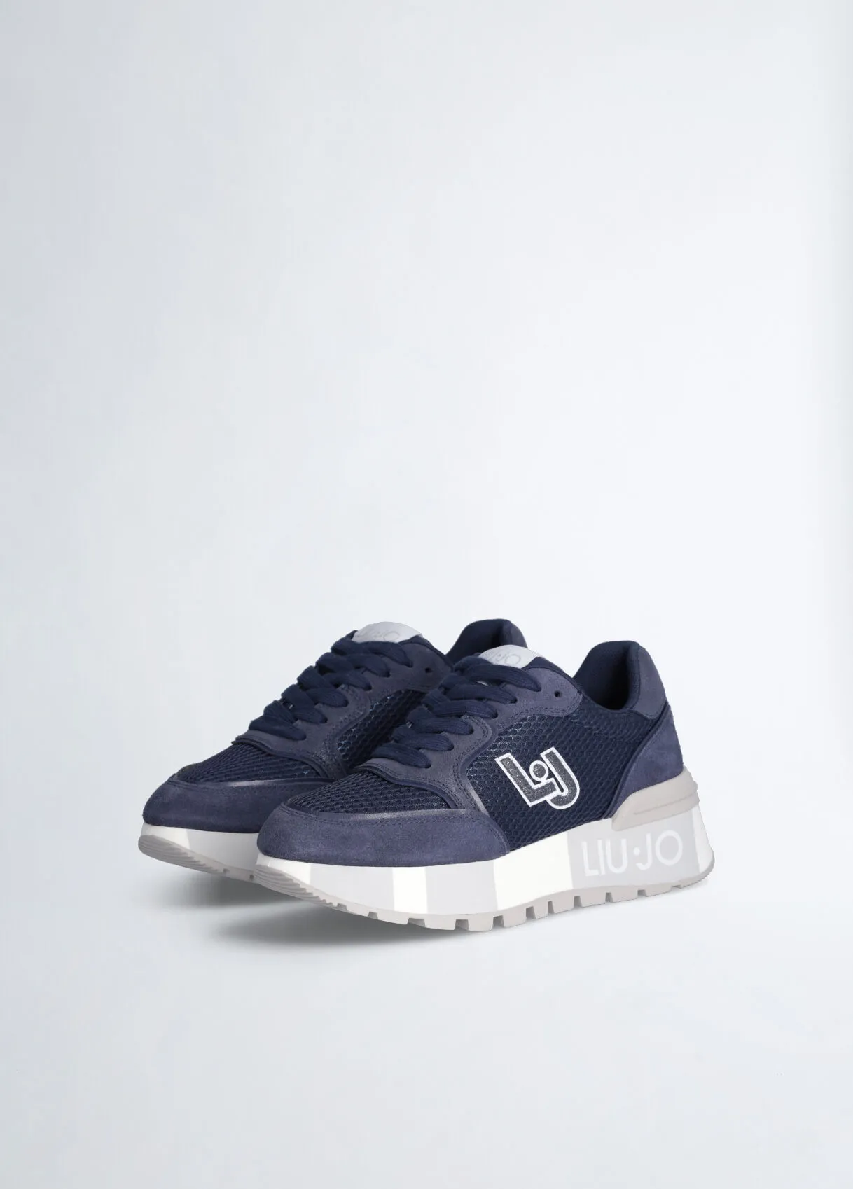 Sneakers platform blu