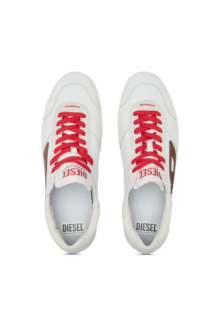 SNEAKERS Uomo DIESEL Y03336 P2034 - S-LEROJI LOW HA123 WHITE-BROWN-RED-