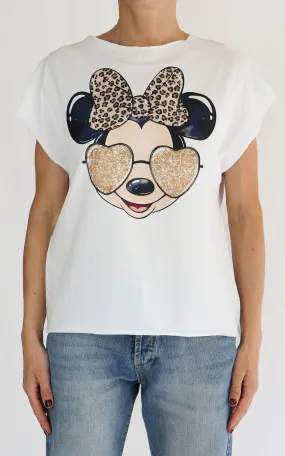 Susymix – T-shirt stampa – Minnie occhiali