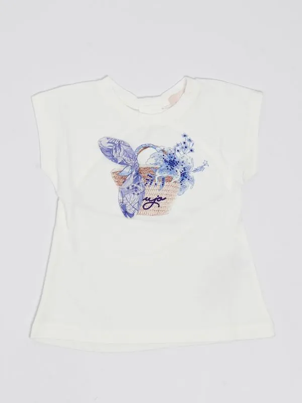 T-shirt bambina Liu Jo cut-out in jersey Bianco