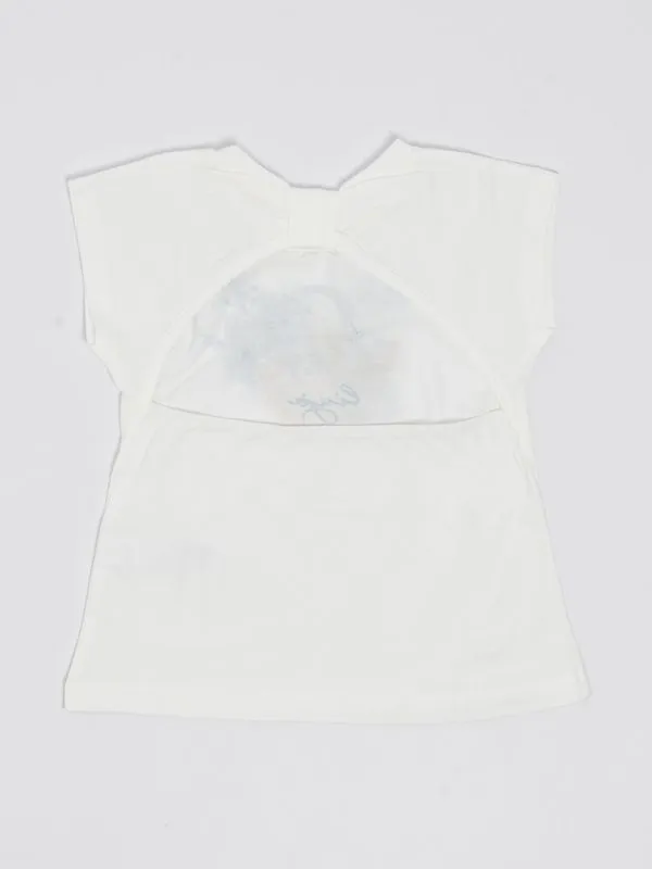 T-shirt bambina Liu Jo cut-out in jersey Bianco