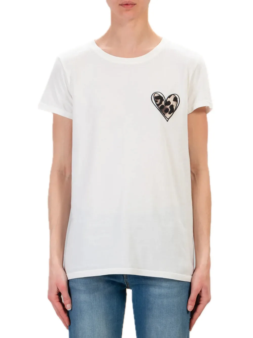 T-shirt Bianco Cuore Nero