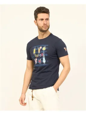 T-shirt uomo Yes Zee girocollo con stampa fantasia