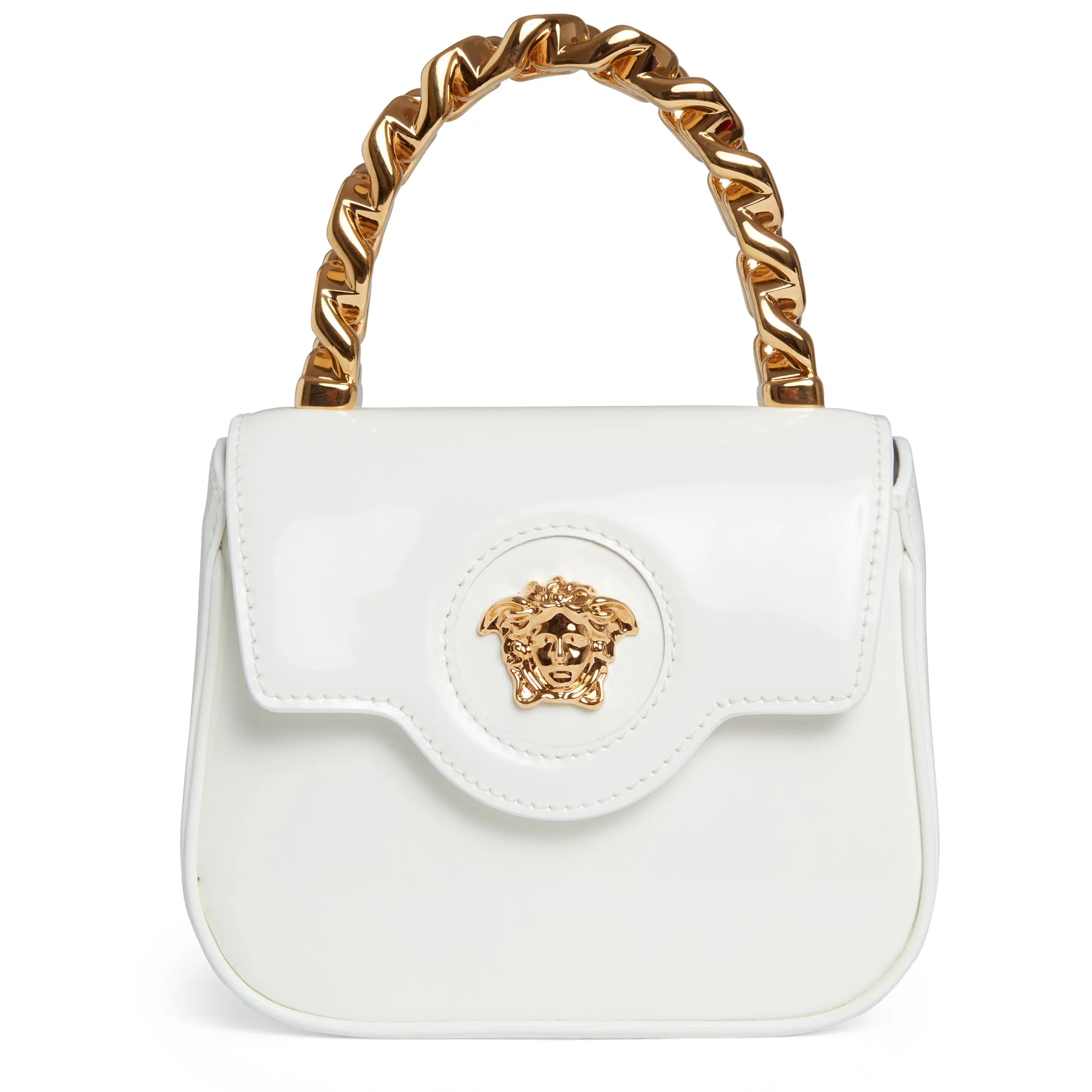 VERSACE  Borsa in vernice bianca