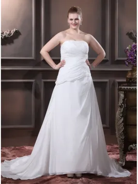 VICKY - A-line Strapless Chapel train Wedding dress