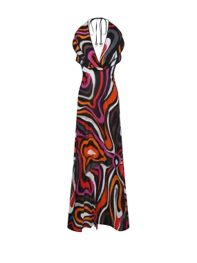 WOMAN EMILIO PUCCI MULTICOLOR COTTON LONG DRESS